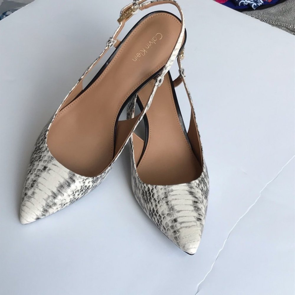 Calvin Klein snake print slingback Shoes